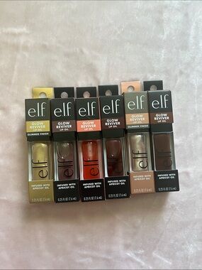 e.l.f. Glow Reviver Lip Oil Set - Gold, Pink, Red, Brown Shades